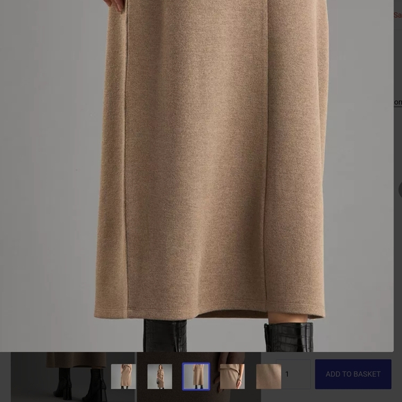 Brown midi pencil skirt set of two pieces for casual work - Picture 14 of 15